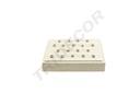 Bandeja para Joyas de Lino Beige para 18 Anillos, 18.5x15.5x3 cm