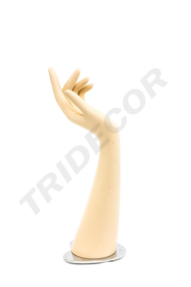 Expositor de Mano de Mujer con Base Metálica Color Carne