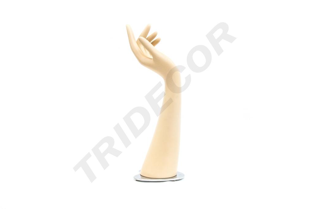 Expositor de Mano de Mujer con Base Metálica Color Carne