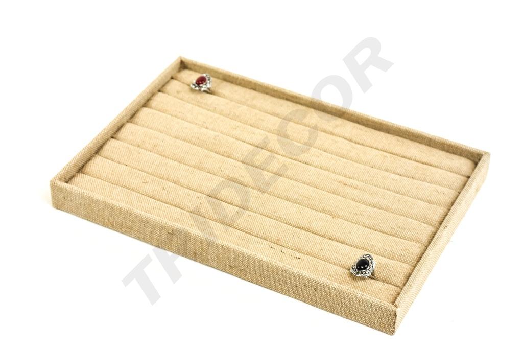 Bandeja expositora de anillos, lino grueso 35X24X3 cm