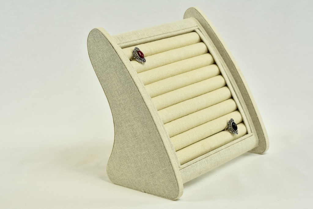 Expositor de Anillos de Lino Beige 25X24.5X15cm