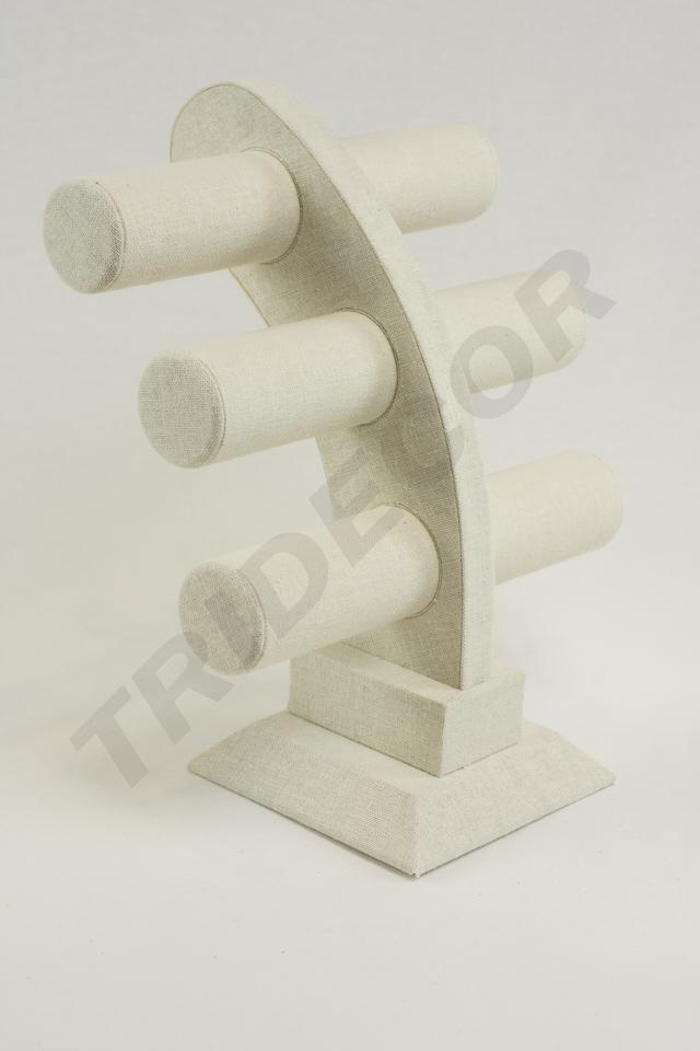 Expositor Triple para Pulseras de Lino Beige 32X26X23cm