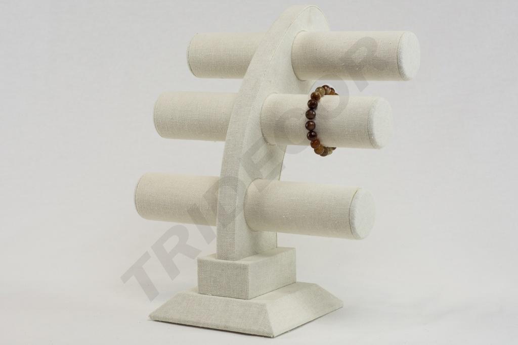 Expositor Triple para Pulseras de Lino Beige 32X26X23cm