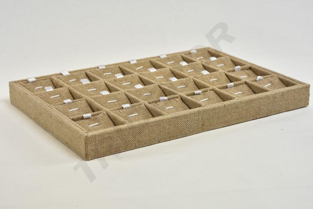 Bandeja de Exposición para Conjunto de Joyas de Lino 35x24x3 cm