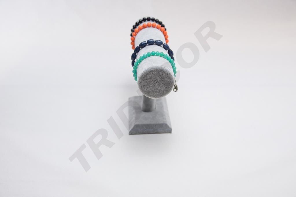 Expositor de Terciopelo para Pulseras, Color Gris, 24X8X15cm