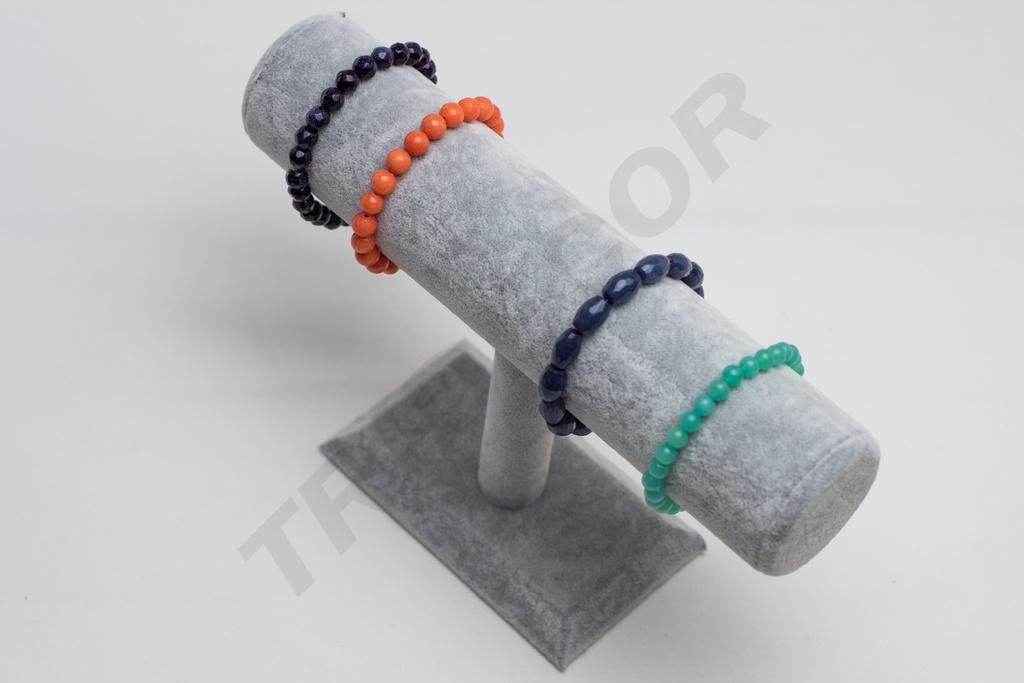 Expositor de Terciopelo para Pulseras, Color Gris, 24X8X15cm