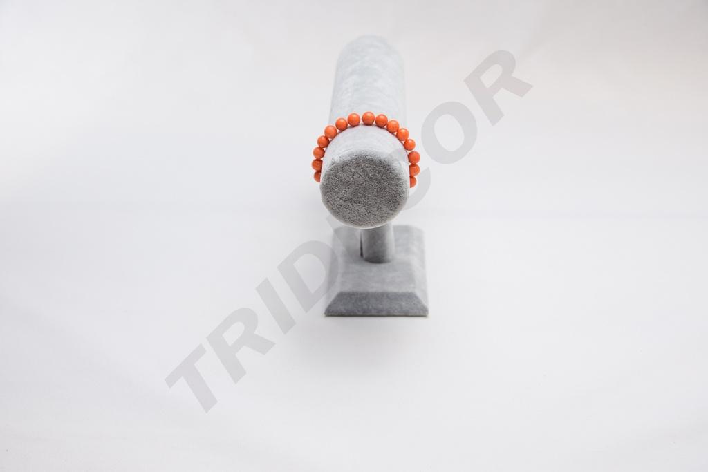 Expositor de Terciopelo para Pulseras, Color Gris, 24X8X15cm