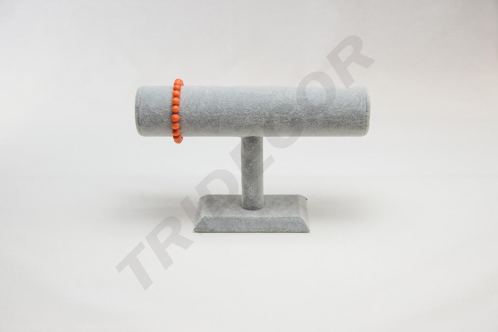 Expositor de Terciopelo para Pulseras, Color Gris, 24X8X15cm