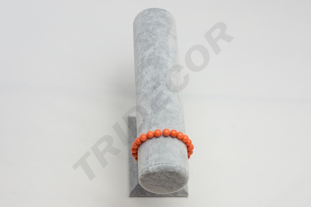 Expositor de Terciopelo para Pulseras, Color Gris, 24X8X15cm