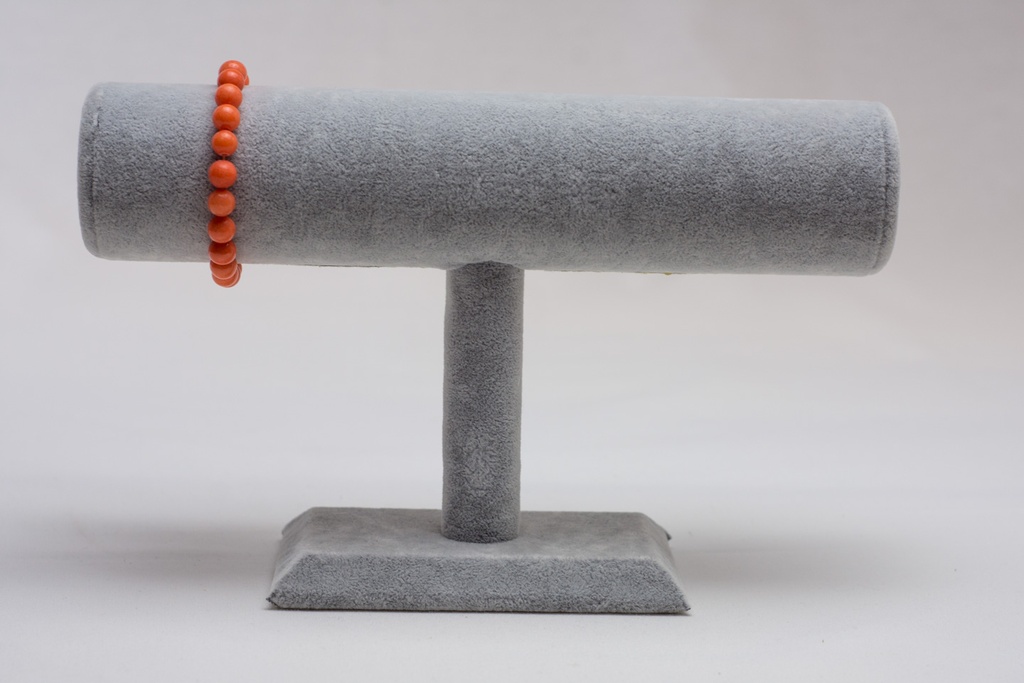 Expositor de Terciopelo para Pulseras, Color Gris, 24X8X15cm