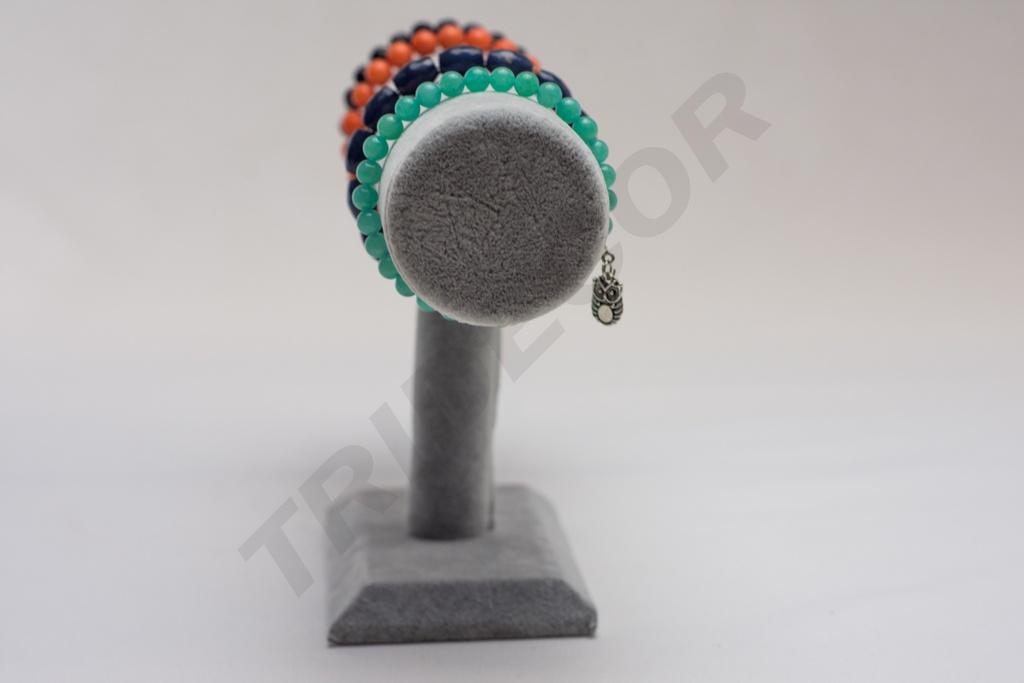 Expositor de Terciopelo para Pulseras, Color Gris, 24X8X15cm