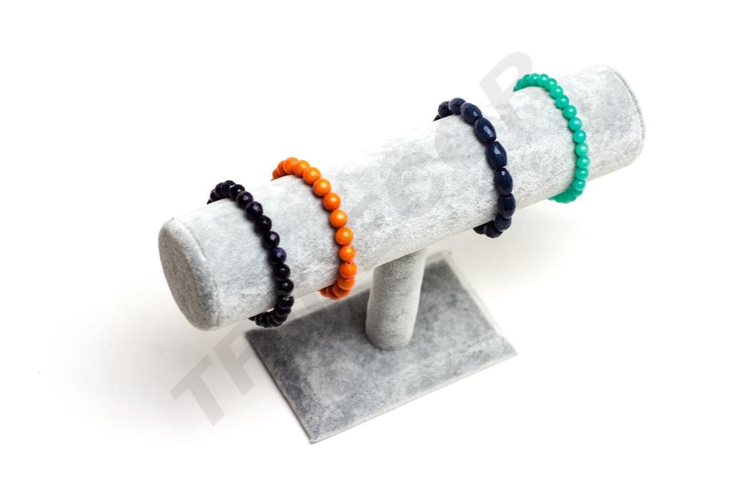 Expositor de Terciopelo para Pulseras, Color Gris, 24X8X15cm