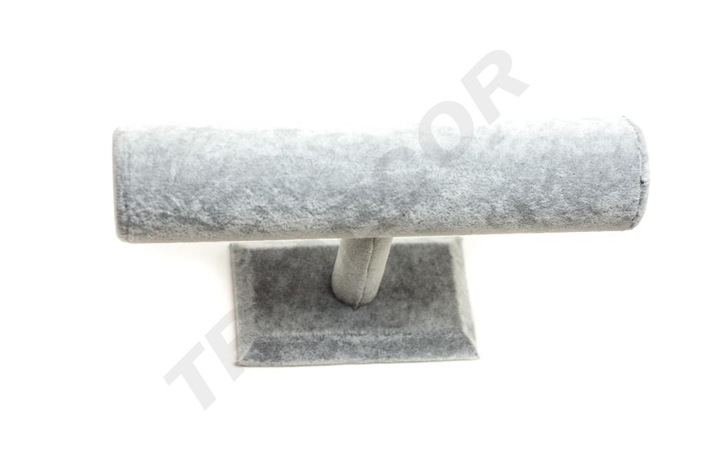 Expositor de Terciopelo para Pulseras, Color Gris, 24X8X15cm