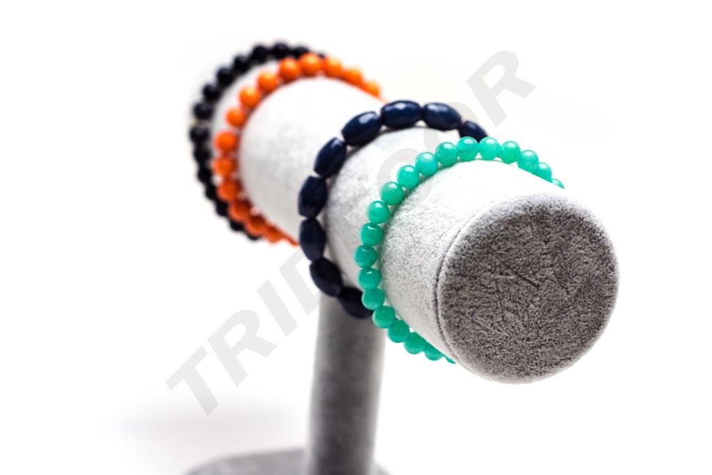 Expositor de Terciopelo para Pulseras, Color Gris, 24X8X15cm