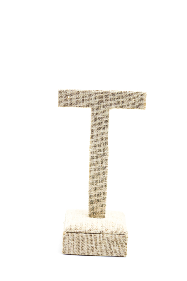 Expositor de Pendientes en Forma de T Lino Beige 11.5X4.5X6.5cm