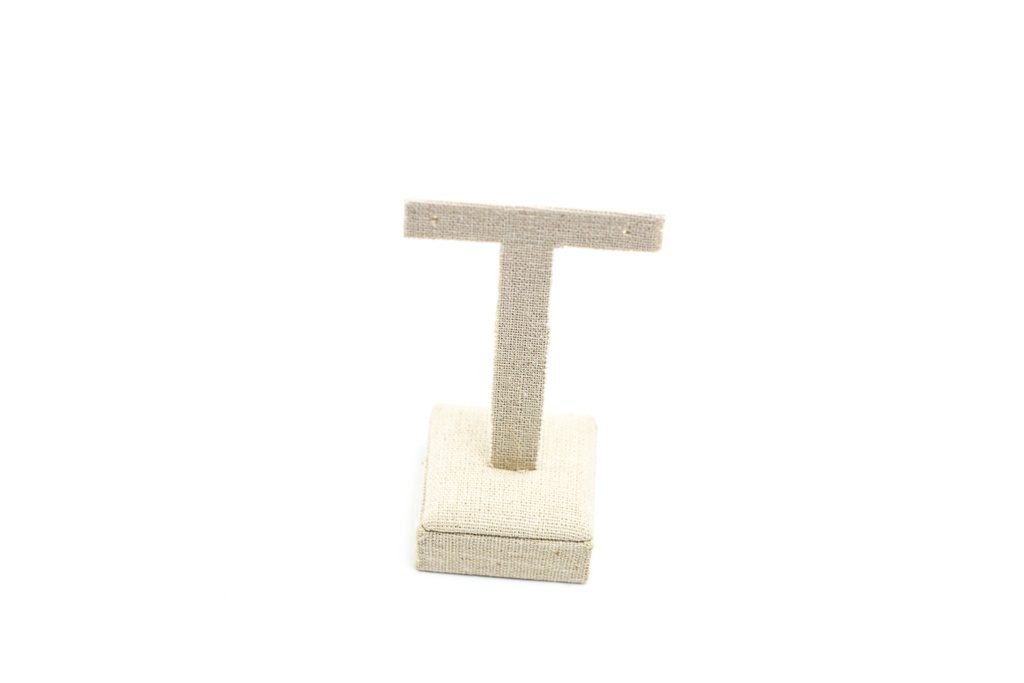 Expositor de Pendientes en Forma de T Lino Beige 11.5X4.5X6.5cm