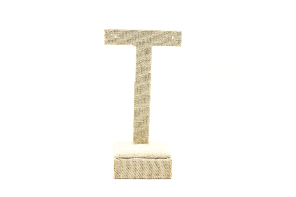 Expositor de Pendientes en Forma de T Lino Beige 11.5X4.5X6.5cm