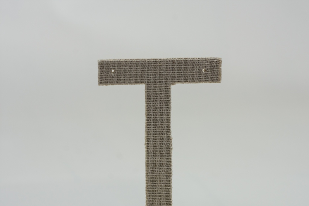 Expositor de Pendientes en Forma de T Lino Beige 11.5X4.5X6.5cm