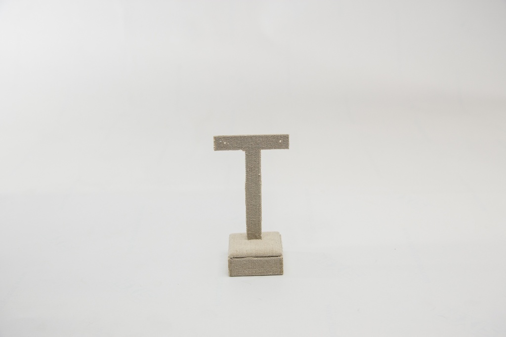 Expositor de Pendientes en Forma de T Lino Beige 11.5X4.5X6.5cm