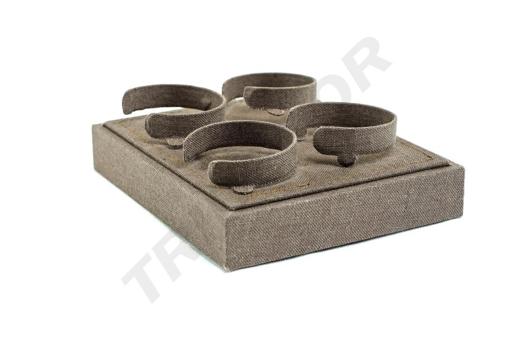 Bandeja para Pulseras de Lino Marrón