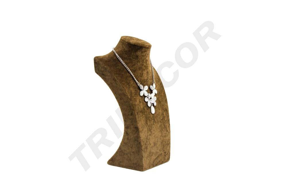 Expositor de Collares de Terciopelo Marrón