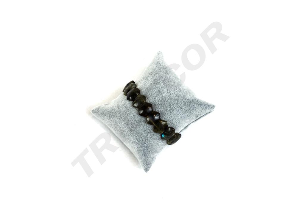 Almohadilla para pulseras, terciopelo gris