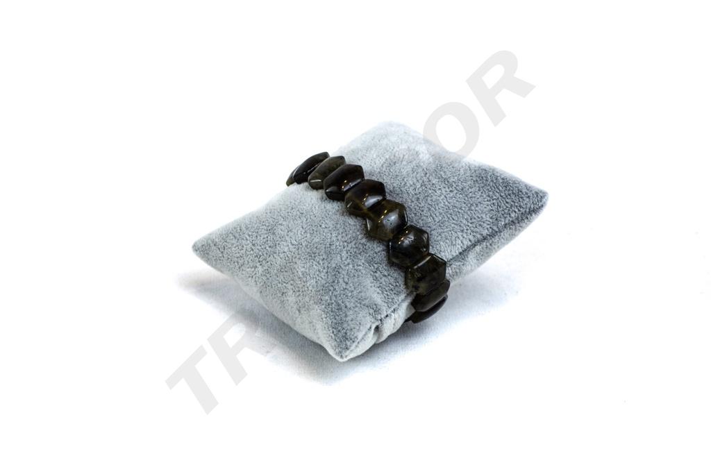 Almohadilla para pulseras, terciopelo gris