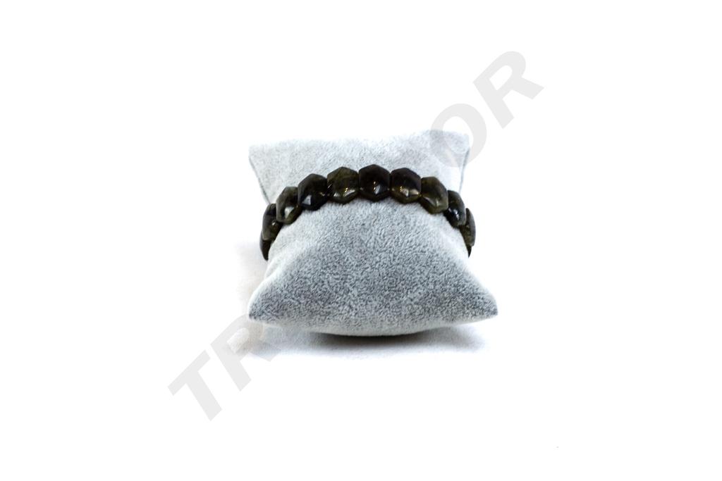 Almohadilla para pulseras, terciopelo gris