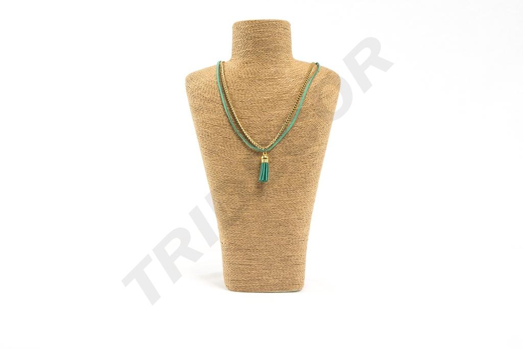 Expositor de Collares Color Camello Cubierto con Cuerda 32X10X20