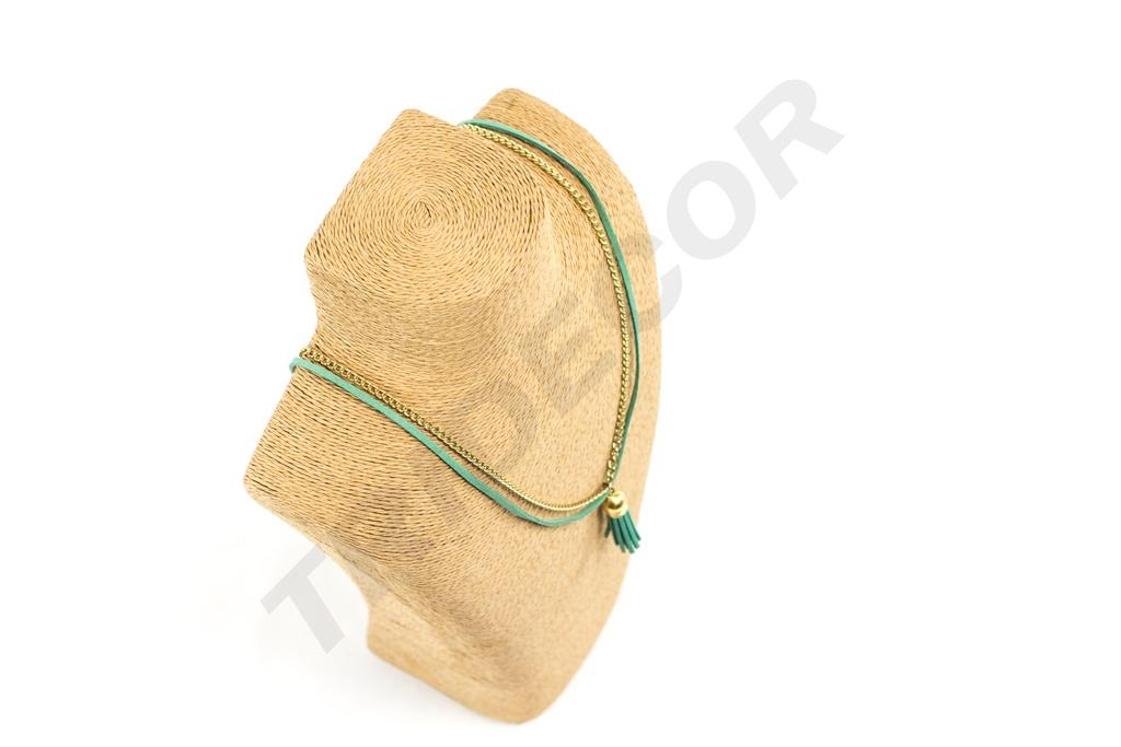 Expositor de Collares Color Camello Cubierto con Cuerda 32X10X20
