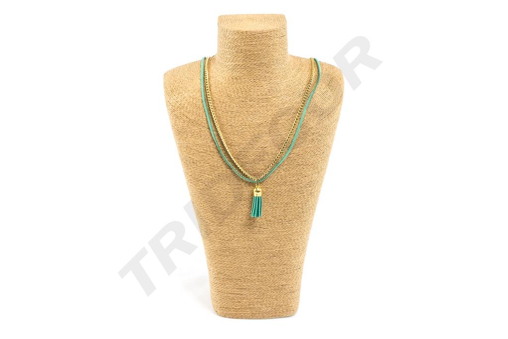Expositor de Collares Color Camello Cubierto con Cuerda 32X10X20
