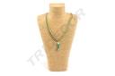 Expositor de Collares Color Camello Cubierto con Cuerda 32X10X20