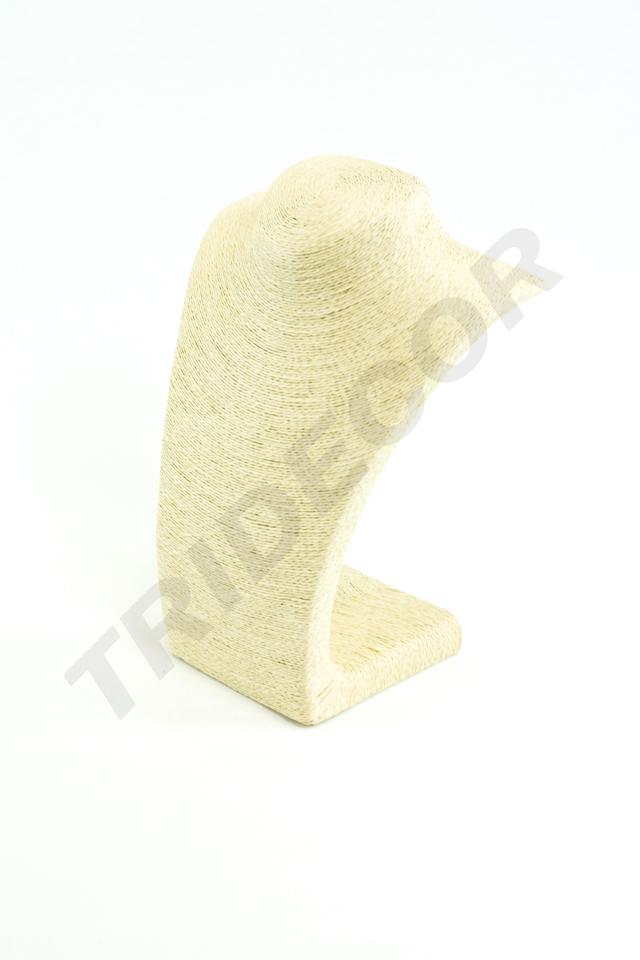 Expositor de collares cubierto con cuerda beige o marrón
