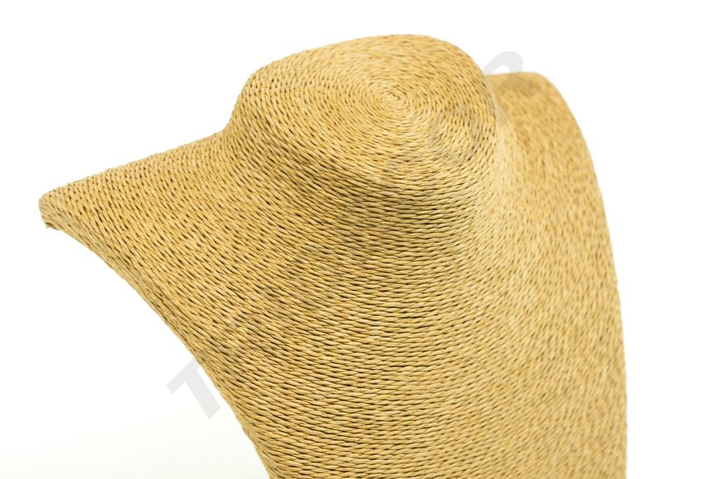 Expositor de collares, color aguacate, cubierto de cuerda