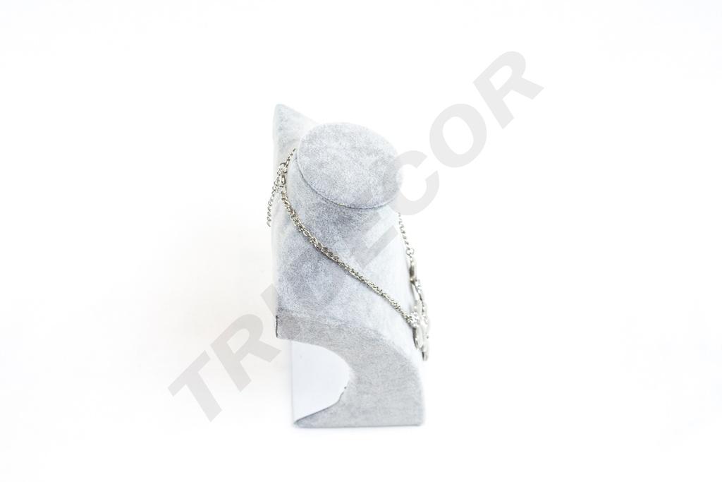 Expositor de Collar de Terciopelo Gris 21X8X15cm