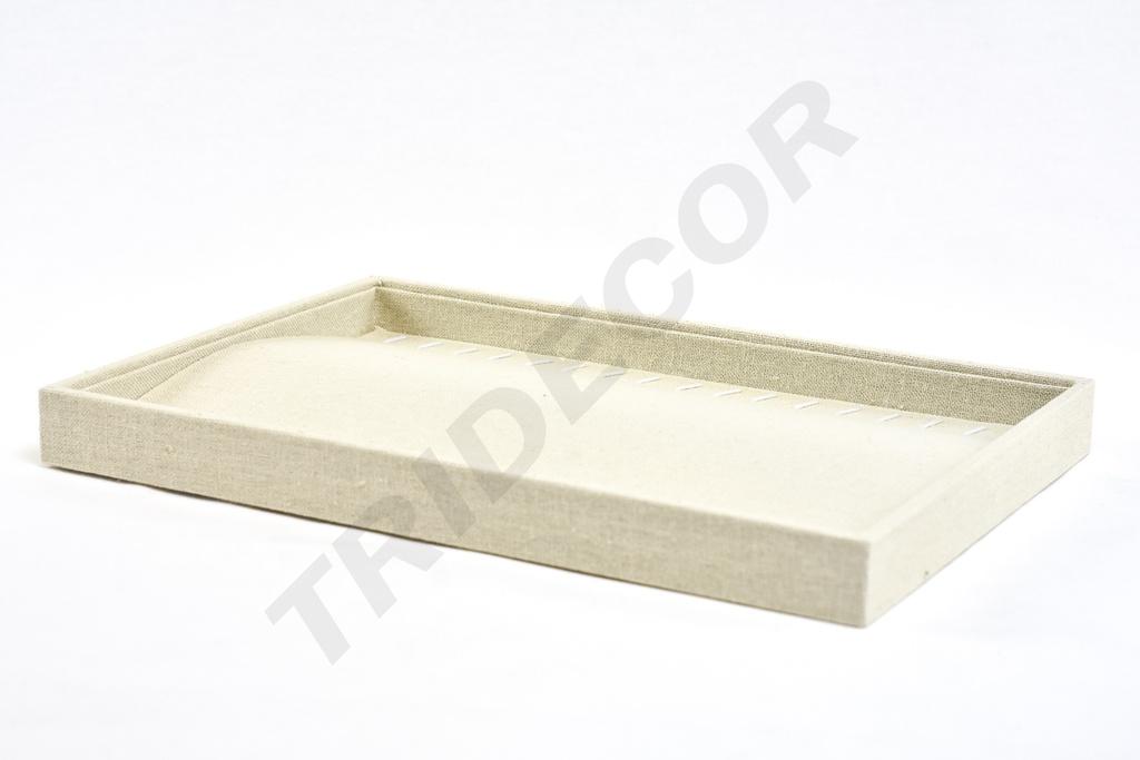 Bandeja para Joyas de Lino Beige 35x24x3 cm