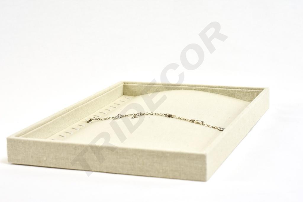 Bandeja para Joyas de Lino Beige 35x24x3 cm