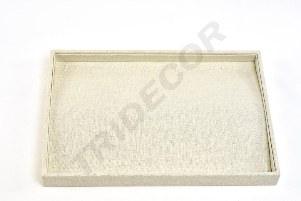 Bandeja para Joyas de Lino Beige 35x24x3 cm