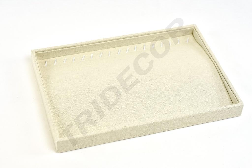 Bandeja para Joyas de Lino Beige 35x24x3 cm