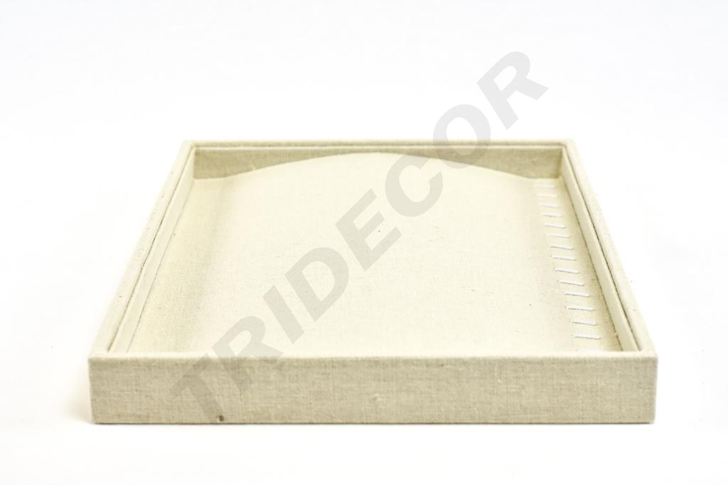 Bandeja para Joyas de Lino Beige 35x24x3 cm