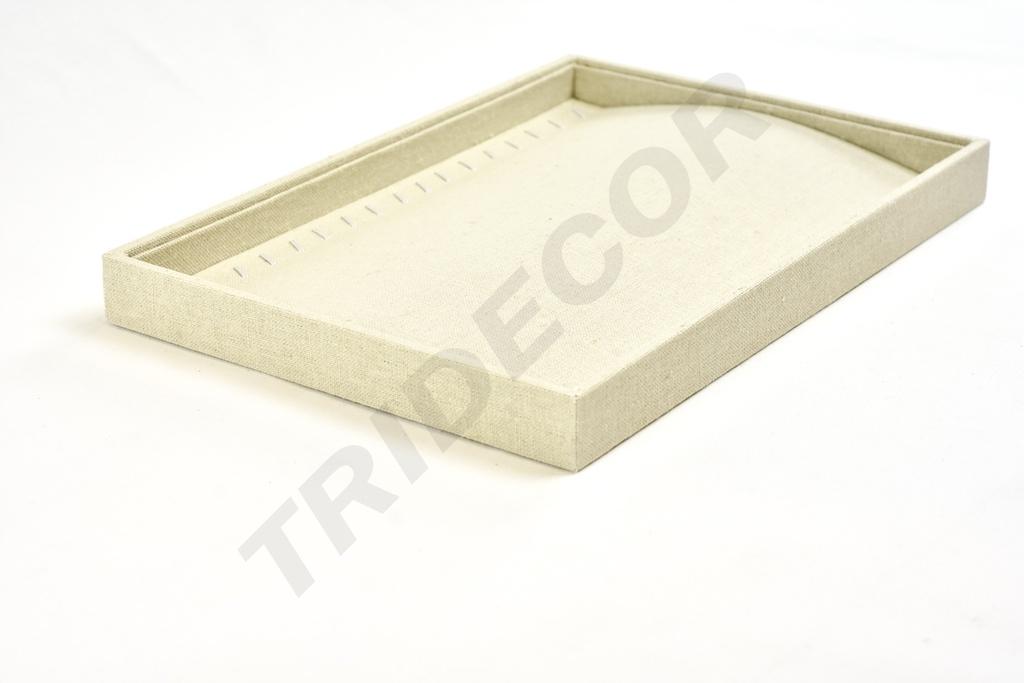 Bandeja para Joyas de Lino Beige 35x24x3 cm