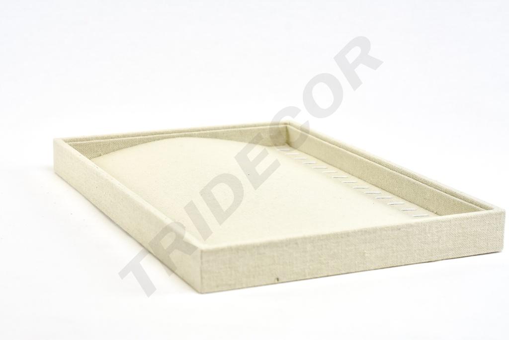 Bandeja para Joyas de Lino Beige 35x24x3 cm