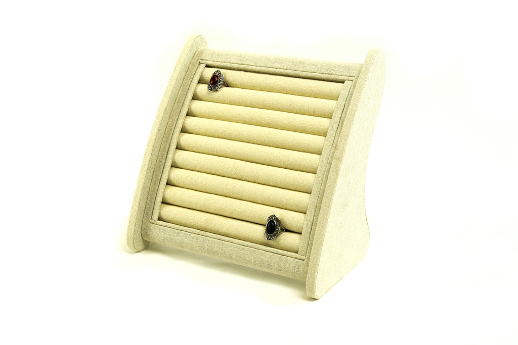 Expositor de Anillos de Lino Beige 25X24.5X15cm