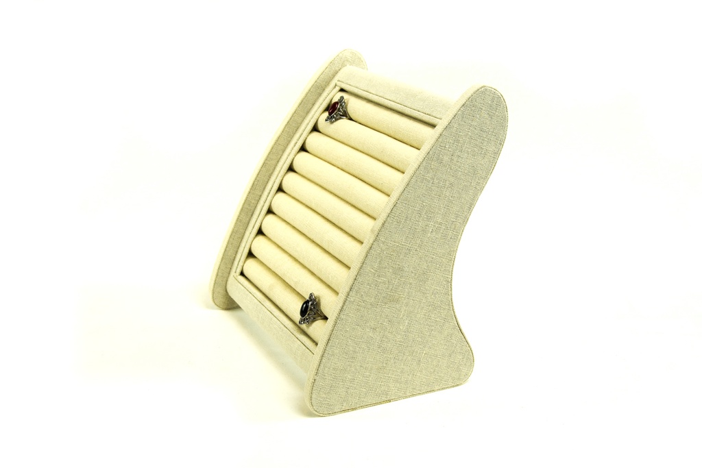 Expositor de Anillos de Lino Beige 25X24.5X15cm