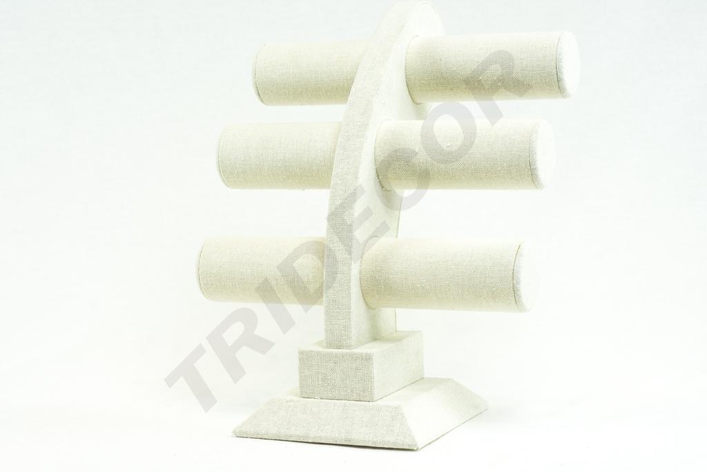 Expositor Triple para Pulseras de Lino Beige 32X26X23cm