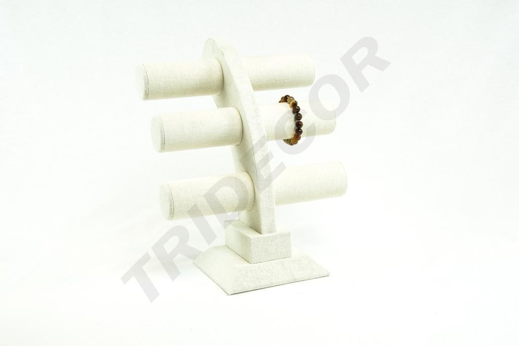 Expositor Triple para Pulseras de Lino Beige 32X26X23cm