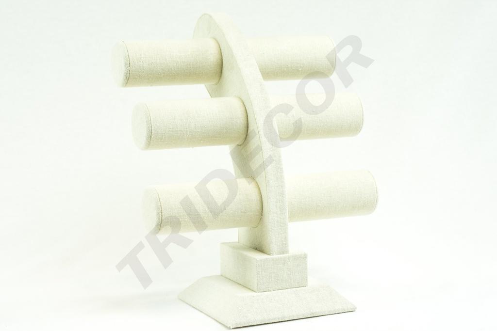 Expositor Triple para Pulseras de Lino Beige 32X26X23cm