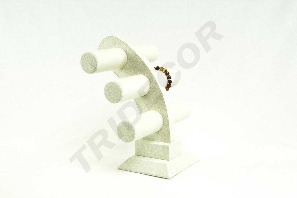 Expositor Triple para Pulseras de Lino Beige 32X26X23cm