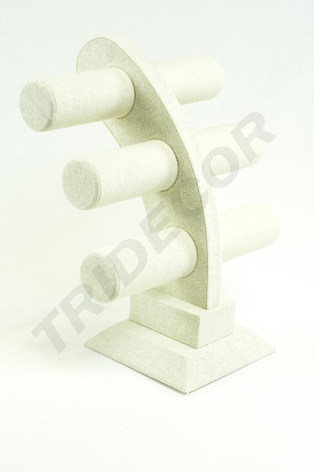 Expositor Triple para Pulseras de Lino Beige 32X26X23cm