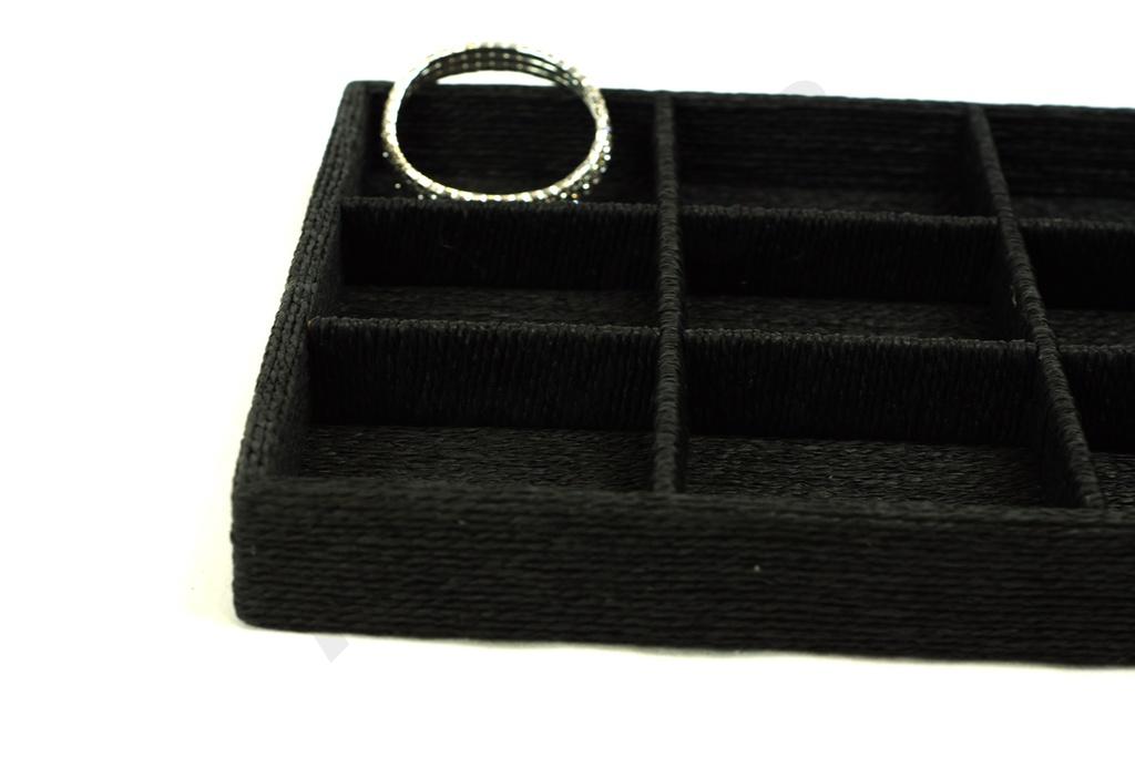 Bandeja para joyas, cubierta con cordón negro